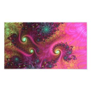 FOTO ARTE FRACTAL PSICODÉLICO ROSA E TURQUESA