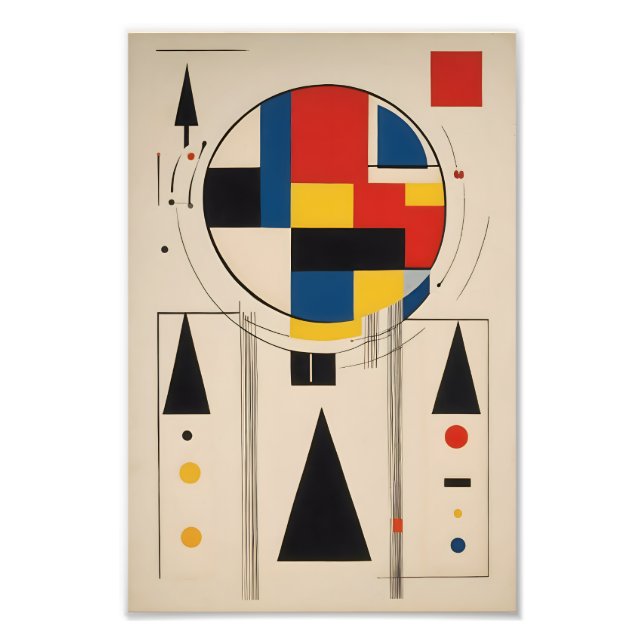 Foto Arte Geométrica Minimalista Inspirada em Bauhaus (Frente)