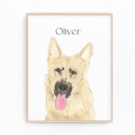 Foto Arte German shepherd Personalizada Preta e Tan