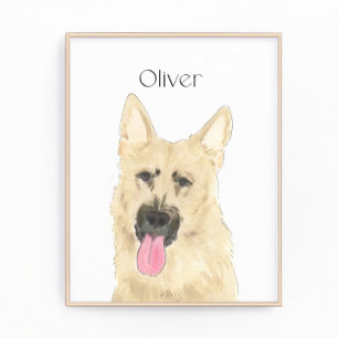 Foto Arte German shepherd Personalizada Preta e Tan