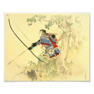 Foto Arte japonesa - um samurai com um Longbow e as