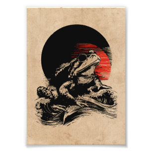 Foto Arte legal Toad Wabi Sabi   Sapo Vintage Japonês
