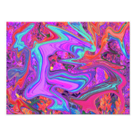 Foto Arte líquida Abstrato cor-de-rosa, azul e laranja