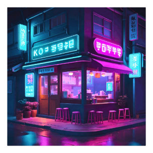 Foto Arte LoFi do Café Neon Coreano