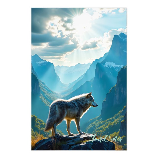 Foto Arte Majestosa do Lobo da Montanha (Frente)