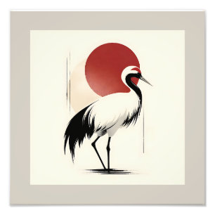 Foto Arte Mínima Japonesa Crane Coroa-Vermelha