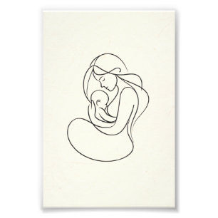 Foto Arte Minimalista de Linha de Mãe e Bebê