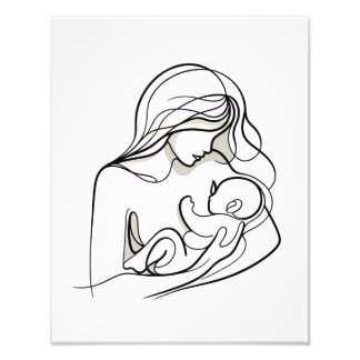 Foto Arte Minimalista de Mãe e Bebê 