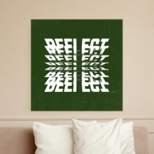 Foto Arte moderna de parede verde com texto rotativo -