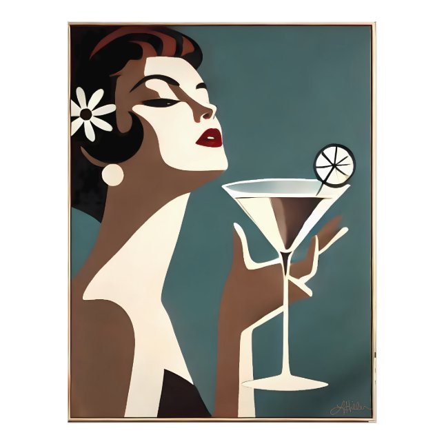 Foto Arte Moderno de Meados do Século A Diva do Martini (Frente)