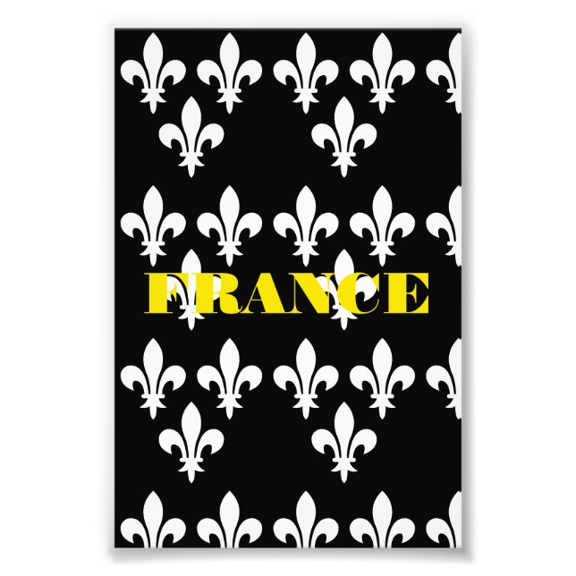 Foto Arte Monocromática de Impressão Heráldica da Franç (Frente)