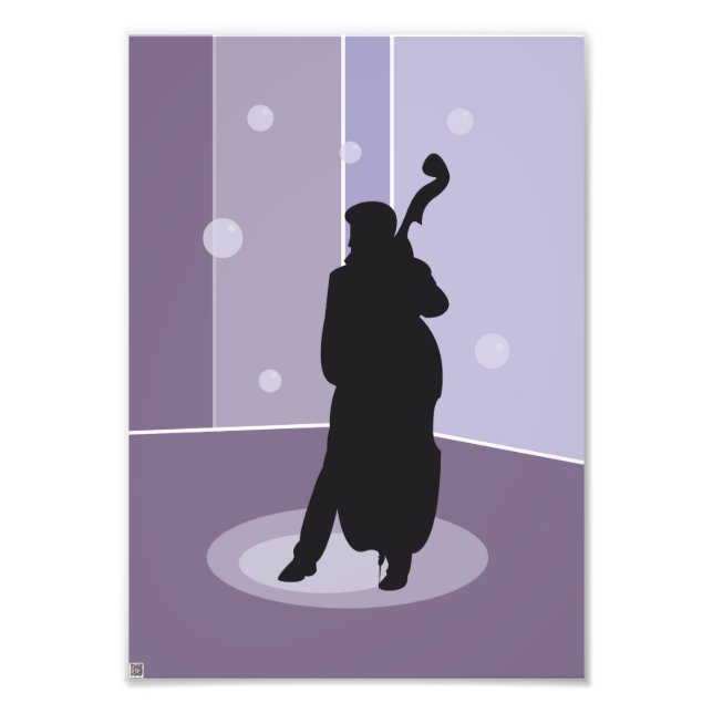 Foto Arte Musical Silhueta Contrabaixo Minimalista (Frente)