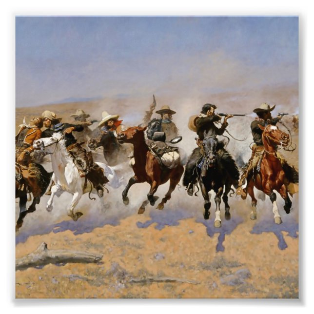 Foto Arte Ocidental de Frederic Remington “Fuga Para O  (Frente)