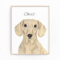Arte personalizada e suave do creme Dachshund