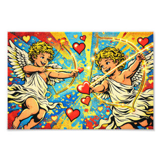 Foto ARTE POP de dois cupidos brincalhões