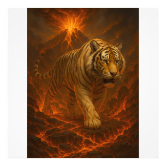 Foto Arte Premium para Parede Tigre Branco Vulcânico –