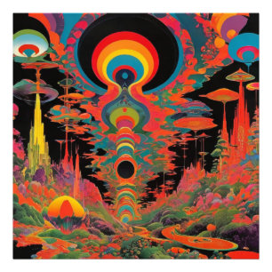 Foto Arte Retro Psicodélico Vintage dos Anos 60 Trippy