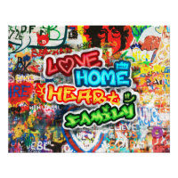 Arte Urbana Colorida Funky Graffiti Amor Casa Cora