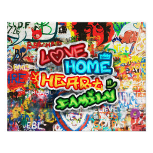 Foto Arte Urbana Colorida Funky Graffiti Amor Casa Cora
