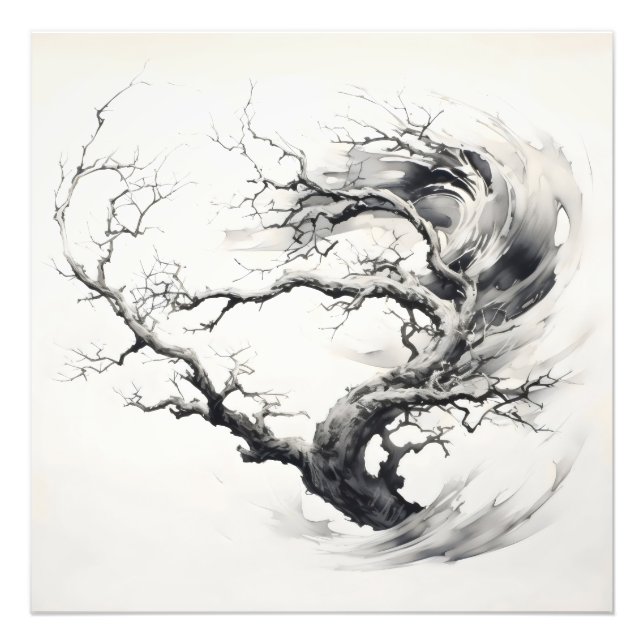 Foto Árvore Abstrato de pintura a tinta (Frente)