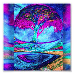 Foto Árvore da meditação de vida no roxo