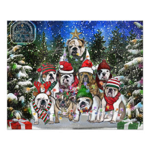 Foto Árvore de Buldogue em Inglês de Natal