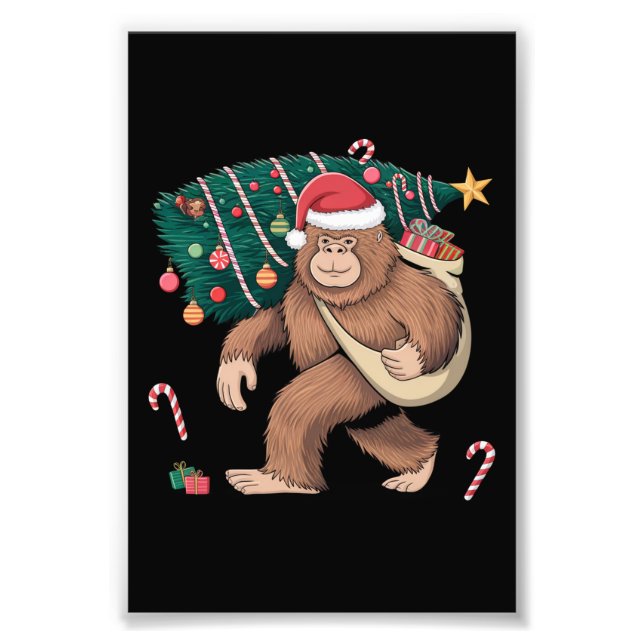 Foto Árvore de Natal Bigfoot Luzes Xmas Sasquatch Lover (Frente)