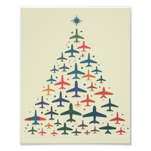 Foto Árvore de Natal de Avião Piloto Retro Voando Voo