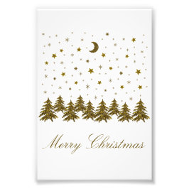 Foto Árvore de Natal de ouro faísca, lua, estrelas de N