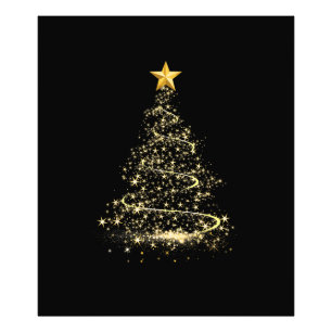 Foto Árvore de Natal Engraçada em Dourado Feliz Natal P