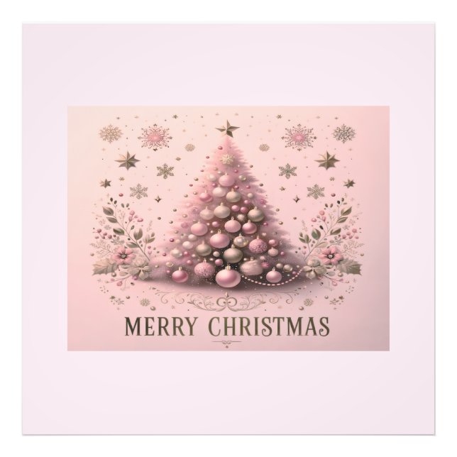 Foto Árvore de Natal Rosa Feliz Natal  (Frente)
