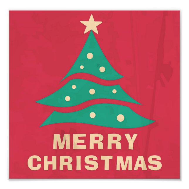 Foto Árvore de Retro Feliz Natal (Frente)