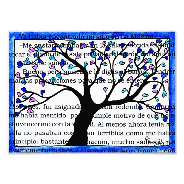 Foto Árvore do Coração no Texto Espanhol (Frente)