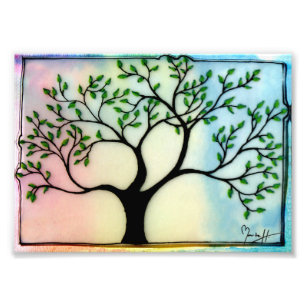 Foto Árvore em Vellum sobre fundo de aquarela