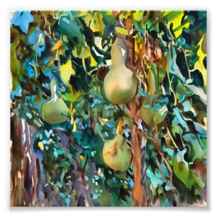 Foto Árvores De Calabash Em Arte Acrílica De Outono