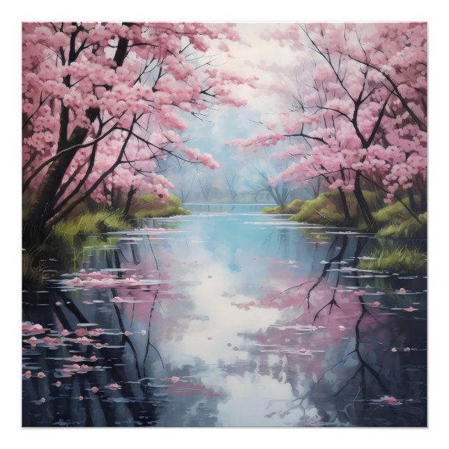 Foto Árvores Floridas Rio da Primavera (Frente)