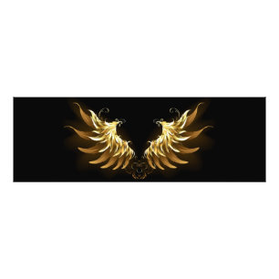 Foto Asas de Anjo Douradas em fundo Preto