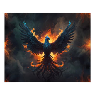 Foto Ascensão de pássaros Phoenix com chamas