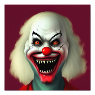 Foto assustador retrato de terror de palhaço monstro fe