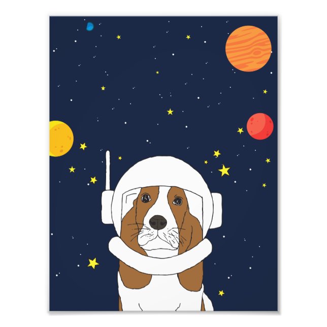 Foto Astronauta De Cão Cão Cão Cento Com Capacete Espac (Frente)