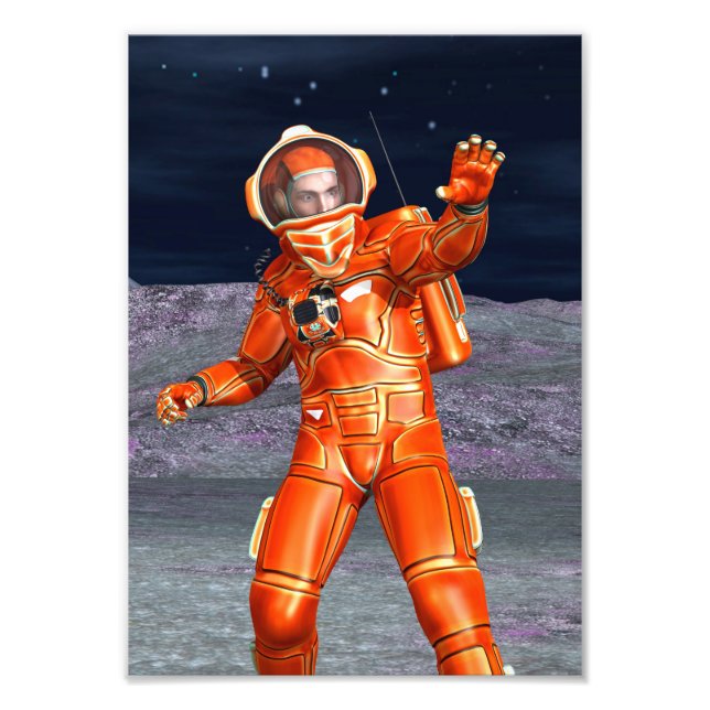 Foto Astronauta Mars Space Explorer no Planeta de Alien (Frente)