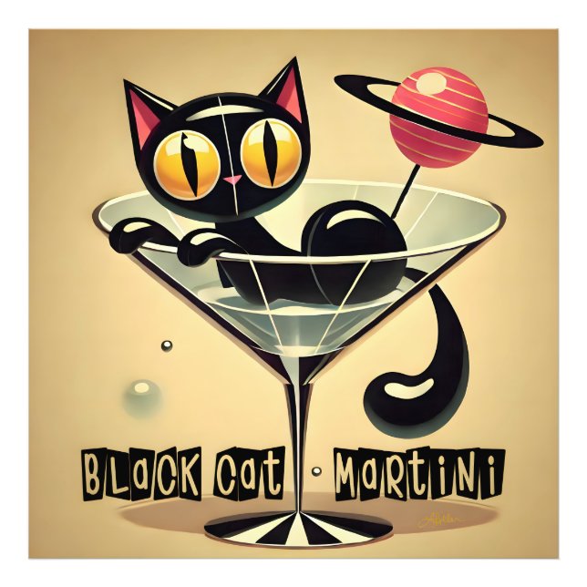 Foto Atomic Futuristic Space Age Black Cat Martini (Frente)