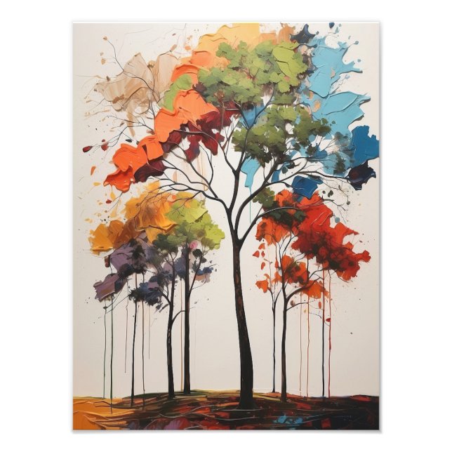 Foto Através da Canopia: Uma Paisagem Florestal Vibrant (Frente)