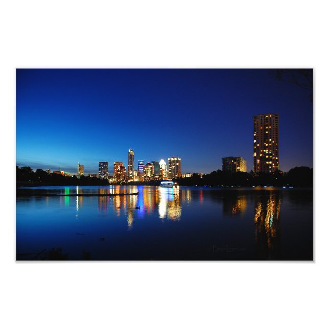 Foto Austin Texas Centro Night Skyline Ladybird Lake (Frente)