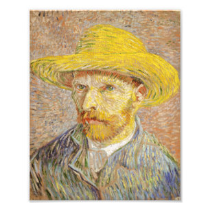 Foto Autoretrato de Van Gogh com Impressão de chapéu de