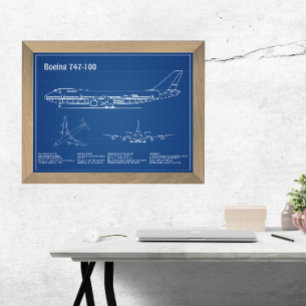 Foto Avião 747 - Planos de desenho do avião AD