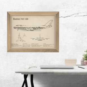 Foto Avião 747 - Planos de desenho do avião em avião SD