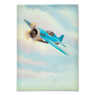 Foto Avião azul retro