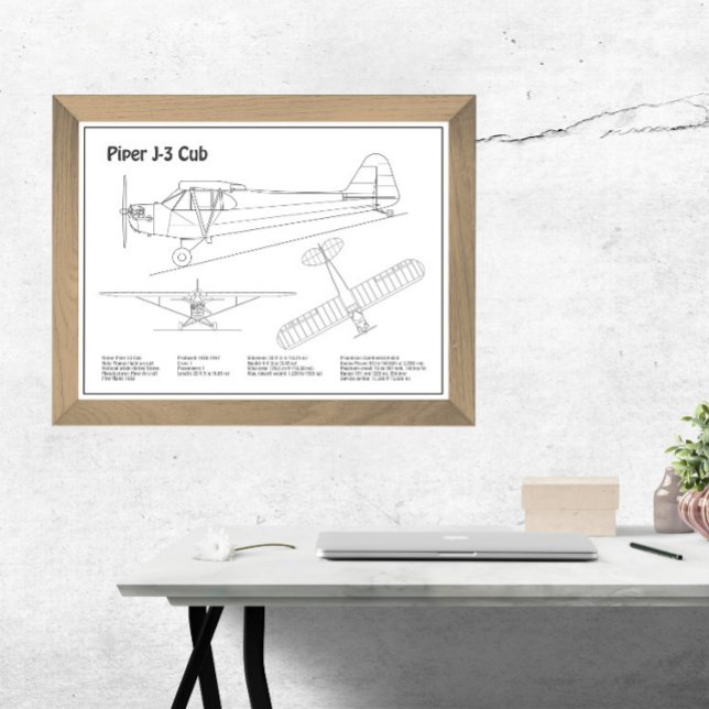 Foto Avião-Cub - Planos de avião em Blueprint BD (Criador carregado)