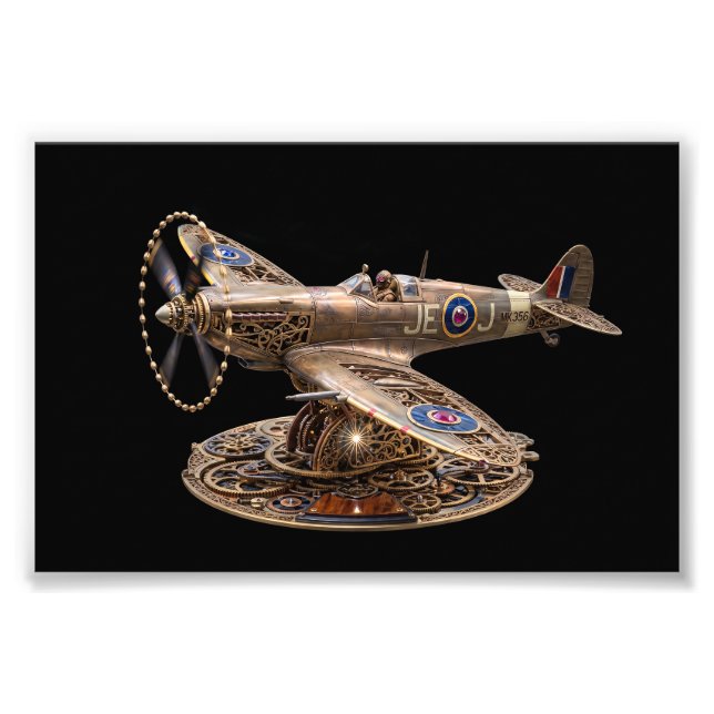 Foto Avião de Combate Mecânico Steampunk Spitfire (Frente)